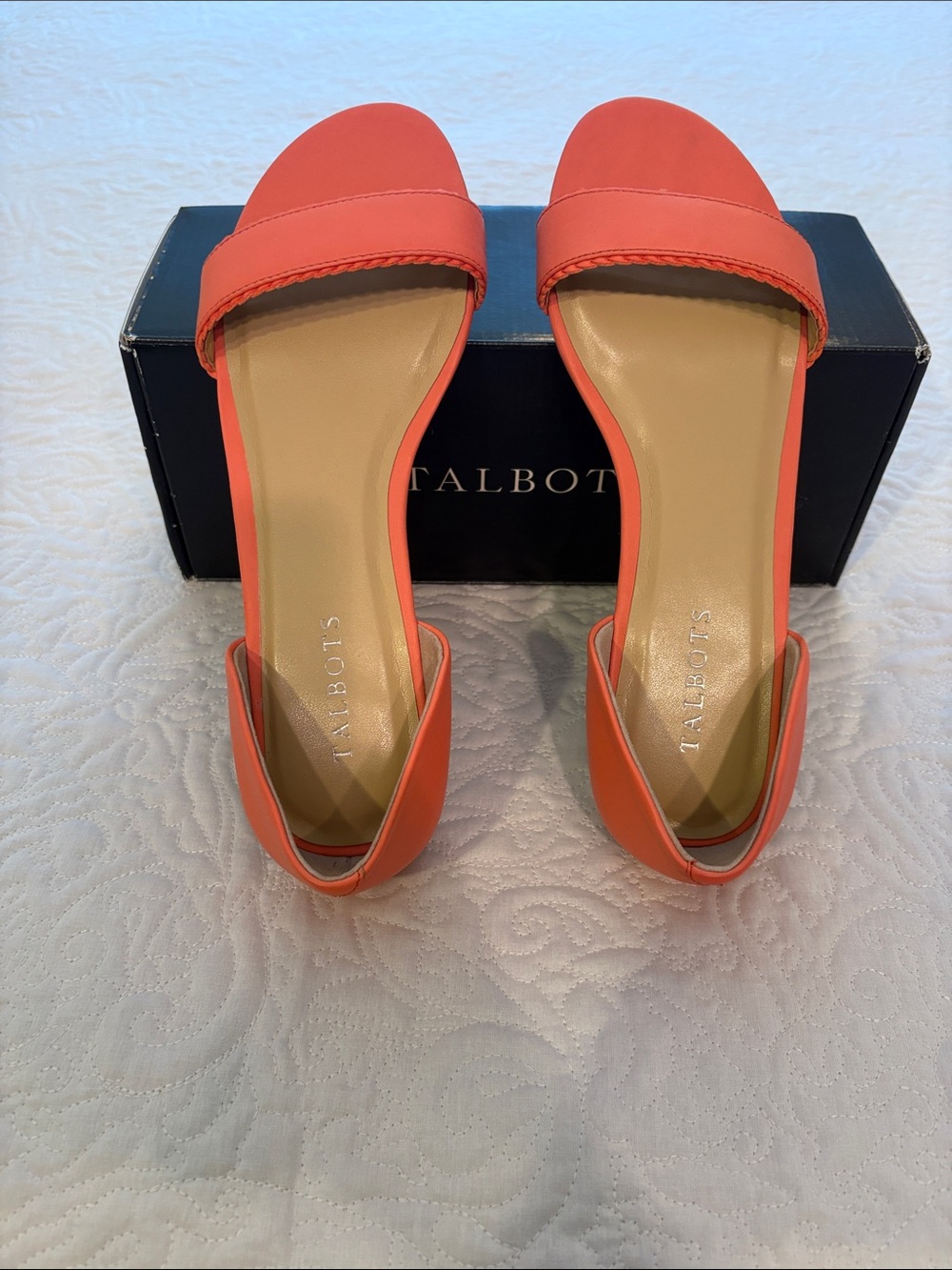 Talbots Orange Blossom (bright coral) Lamar d’Orsay Flats
